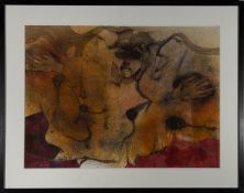 20TH CENTURY SURREALIST MIXED MEDIA ON PAPER PAINTING