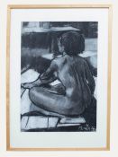 MULLEN (CONTEMPORARY) - 2006 CHARCOAL AND CHALK LIFE DRAWING STUDY PAINTING