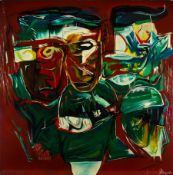 RAUPE (CONTEMPORARY) - MIXED MEDIA ON BOARD ABSTRACT PAINTING