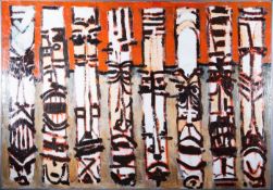 RAFF (CONTEMPORARY) - 8 DAYS A WEEK, 2011 - ABSTRACT MIXED MEDIA PAINTING WITH MASKS