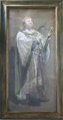 WOLFRAM IN TANNHAUSER - 20TH CENTURY PASTEL ON PAPER COSTUME STUDY PAINTING