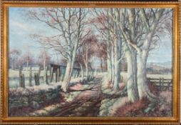 GRACE HILL TURNBULL (1880-1976) - UNTITLED OIL ON CANVAS LANDSCAPE PAINTING