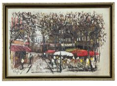 JOHN BLAMPFIELD (B. 1947) - UNTITLED PARISIAN STREET OIL PAINTING