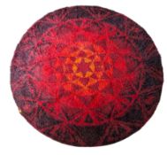 LARGE SCANDINAVIAN MID CENTURY GEOMETRIC CIRCULAR FLOOR CARPET RUG