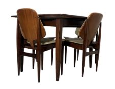 EoN - ZEBRANO - TEAK DINING TABLE AND MATCHING FOUR CHAIRS