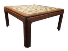 G PLAN - MID CENTURY TEAK AND TILE TOP LOW COFFEE TABLE