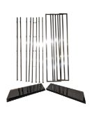 LARGE BESPOKE LAQUEURED STEEL AND GLASS BOOKSHELF / DISPLAY SHELEVES