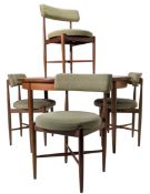 VICTOR B WILKINS X G-PLAN - MID CENTURY FRESCO TEAK DINING TABLE & CHAIRS