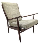 SCANDART - RETRO TEAK FRAMED EASY LOUNGE ARMCHAIR