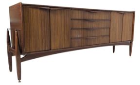 EON - ZEBRANO - RETRO BRITISH DESIGNER TEAK & ZEBRANO WOOD SIDEBOARD