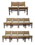 ROSEHILL FURNITURE - SET OF 10 BEECH WOOD CHURCH FAITH CHAPEL CHAIRS