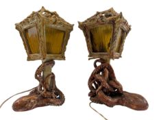 PAIR OF ITALIAN 20TH CENTURY STUDIO ART POTTERY OCTOPUS TABLE LAMPS