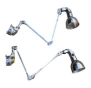 MEK ELEK PAIR OF RETRO 20TH CENTURY INDUSTRIAL CHROME METAL WALL LIGHTS