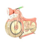 VINTAGE CIRCA 1930S PAINTED WOOD FAIRGROUND MOTORCYCLE