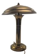 ART DECO CIRCA 1920S SOLID BRASS MUSHROOM DESK LAMP