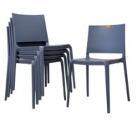 ALLERMUIR - TONINA - SIX MOULDED ACRYLIC BISTRO STACKING CHAIRS