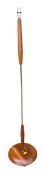 BRITISH MODERN DESIGN - MID CENTURY TEAK AND BRASS STANDARD LAMP
