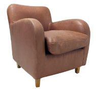 HABITAT - HAVANA - DESIGNER LEATHER CLUB ARMCHAIR