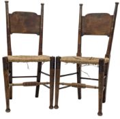 WILLIAM BIRCH FOR LIBERTY'S & CO- PAIR OF ARTS AND CRAFTS OAK CHAIRS