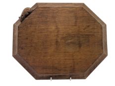 ROBERT MOUSEMAN - 20TH CENTURY CARVED OAK CHOPPING BOARD