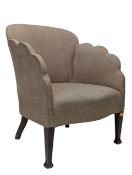 VINTAGE ART DECO SHELL-BACKED ARMCHAIR