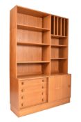 DOMINO MOBLER, DENMARK - MID CENTURY TEAK BOOKCASE CABINET