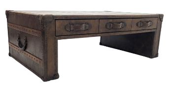 THE ONE FURNITURE COMPANY - LEATHER COFFEE TABLE