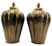 PAIR OF 20TH CENTURY HOLLYWOOD REGENCY BRASS LAMPS