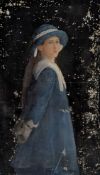 19TH CENTURY LARGE OIL ON CANVAS PORTRAIT PAINTING OF YOUNG GIRL