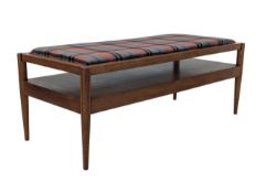 MANNER OF PYE FRANKLIN - MID CENTURY RETRO TEAK TURNOVER TABLE BENCH