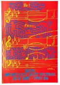 KEITH HARING & ANDY WARHOL 1986 POSTER FOR THE MONTREUX JAZZ FESTIVAL
