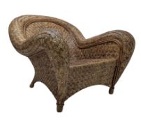 BELIEVED POTTERY BARN - LARGE WICKER RATTAN PATIO GARDEN CHAIR