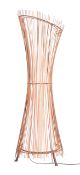 20TH CENTURY BAMBOO FLOOR STANDING LAMP OF WAISTED FORM