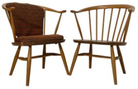 ERCOL - MODEL 449 - COW HORN - PAIR OF ELBOW CHAIRS