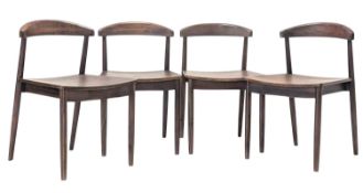 GALB - MATCHING SET OF FOUR MODERN HIGH-END DESIGNER WALNUT CHAIRS