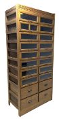 20TH CENTURY TWENTY-DRAWER HABERDASHERY SHOP CABINET