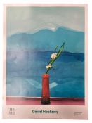 AFTER DAVID HOCKNEY - MOUNT FUJI AND FLOWERS - 2016 EXHIBITION POSTER FROM THE MET