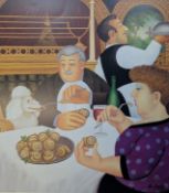 BERYL COOK - DINING IN PARIS - SIGNED 2001 COLOUR LITHOGRAPHIC PRINT