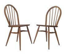 ERCOL - WINDSOR RANGE - MODEL 400 - PAIR OF BEECH & ELM MID CENTURY CHAIRS