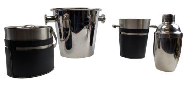 ETTORE SOTTSASS X ALESSI - INOX WINE COOLER BUCKET T/W THREE MORE