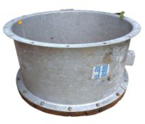 20TH CENTURY GALVANISED STEEL & WOODEN GARDEN PLANTER CONVERTED FROM AIR TURBINE
