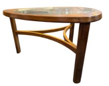 NATHAN FURNITURE - RETRO MID CENTURY TEAK & GLASS COFFEE TABLE