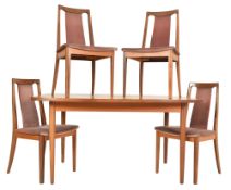 G PLAN - MID CENTURY TEAK DINING TABLE AND FOUR CHAIRS