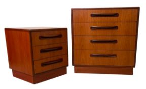 G PLAN - FRESCO RANGE - TEAK CHEST OF DRAWERS AND BEDSIDE CHEST