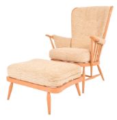 ERCOL - WINDSOR MODEL - ARMCHAIR AND FOOTSTOOL