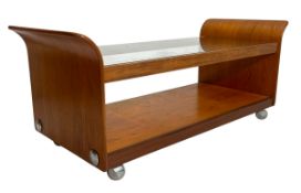 G PLAN - TULIP RANGE - MID CENTURY TEAK AND GLASS COFFEE TABLE