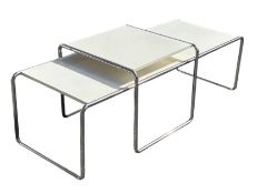 STYLE OF MARCEL BREUER FOR GAVINA - DUE TAVOLINI LACCIO COFFEE TABLE