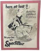SPECTATOR - MID CENTURY ADVERTISING SHOWCARD