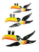 GUINNESS - CARLTON WARE - SET OF THREE VINTAGE CERAMIC GRADUATING WALL DECORATIVE TOUCANS