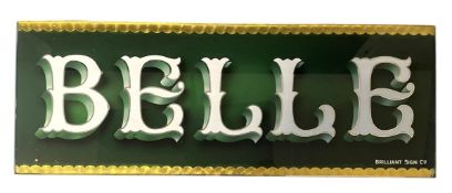 BELLE - BRILLIANT SIGN CO - VICTORIAN STYLE GLASS PANEL SIGN